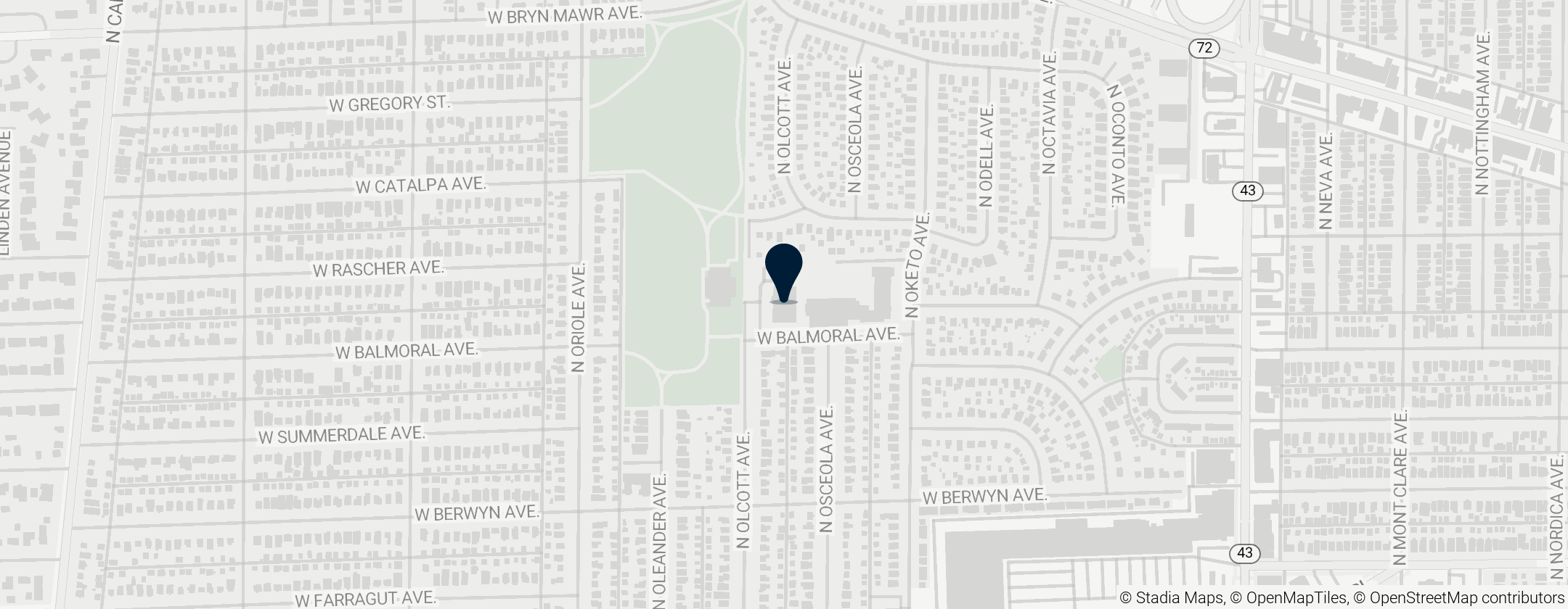 Map of Oriole Park Branch Library