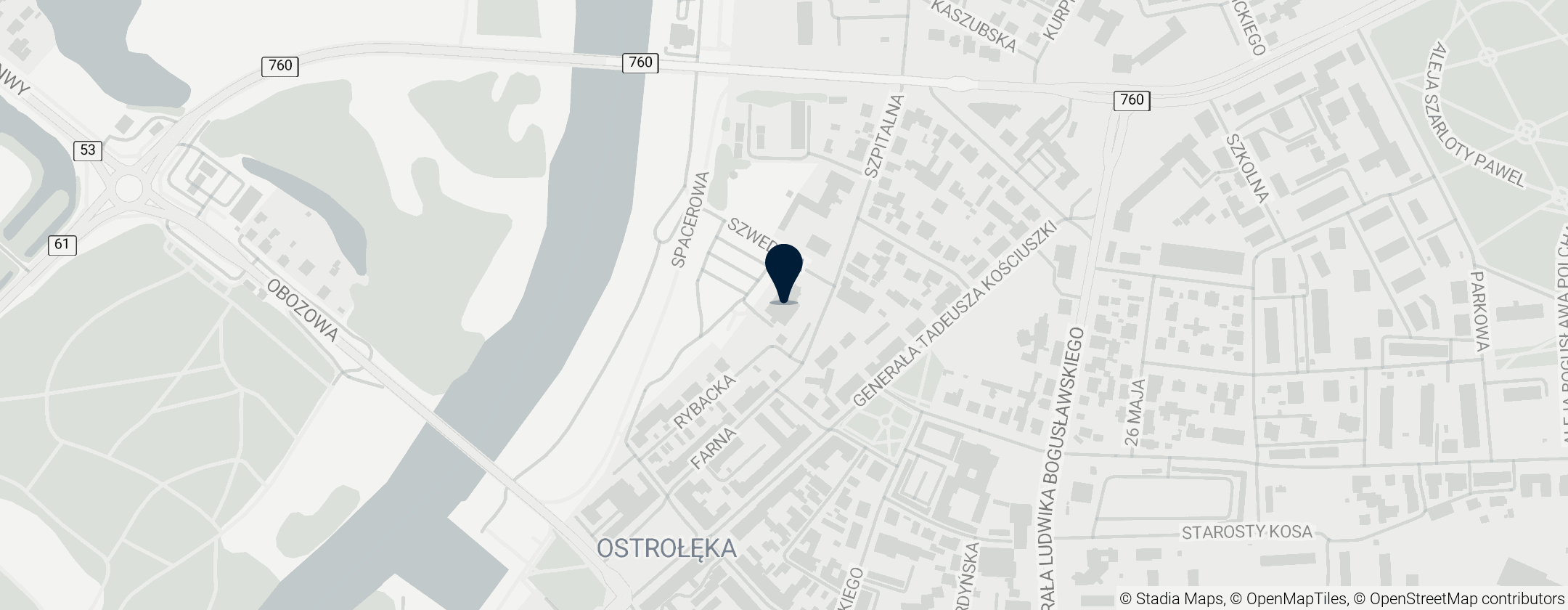 Map of Kościół Nawiedzenia Najświętszej Maryi Panny w Ostrołęce