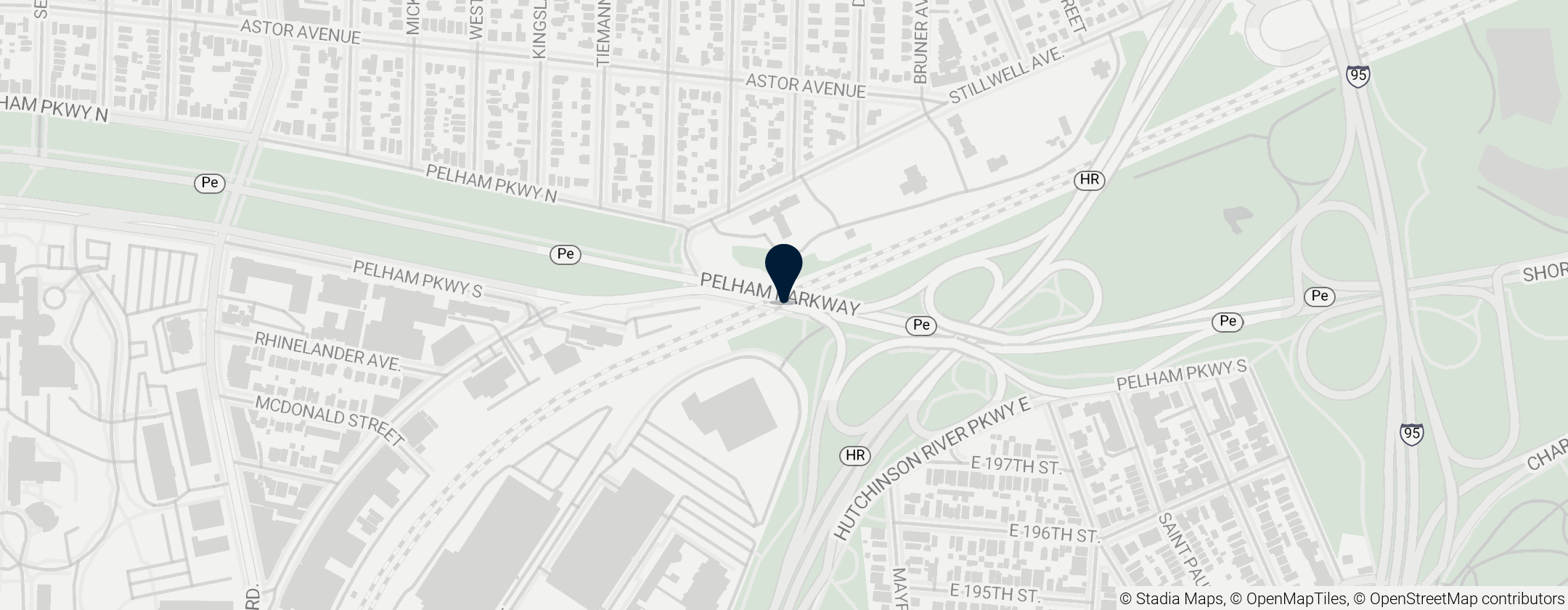Map of Bronx and Pelham Parkway
