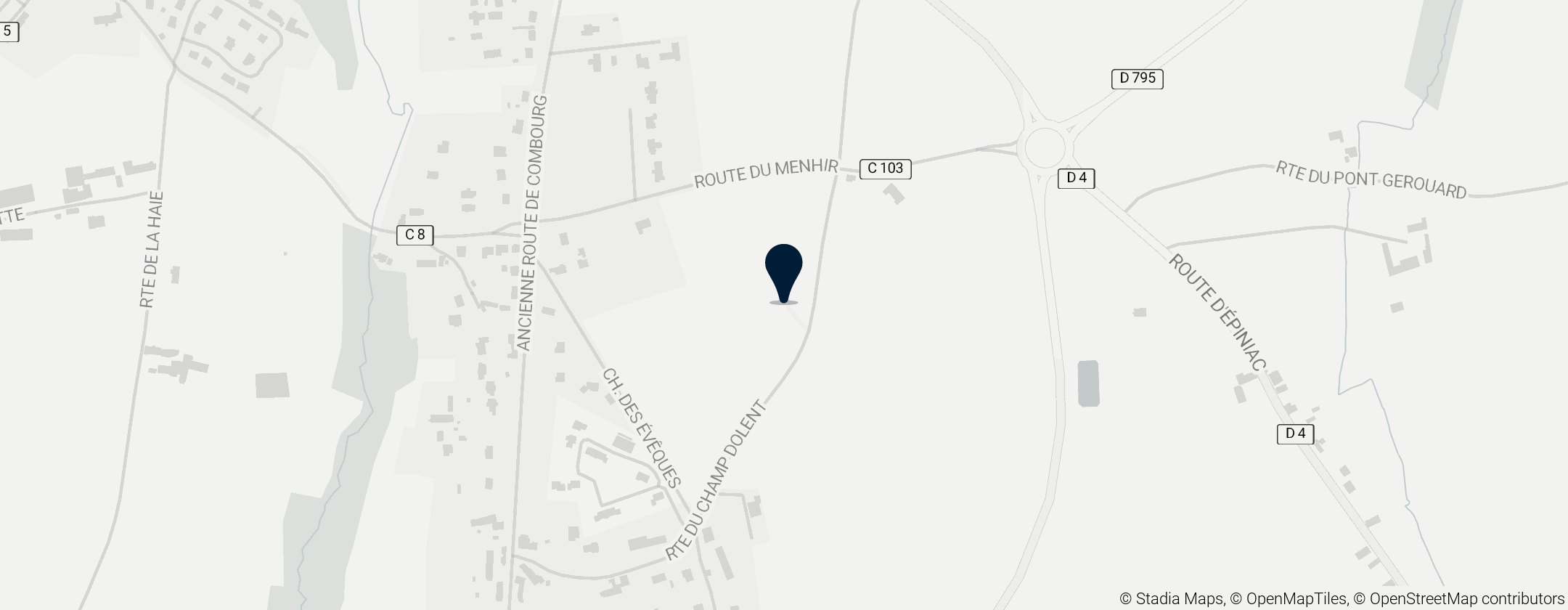 Map of Menhir de Champ-Dolent