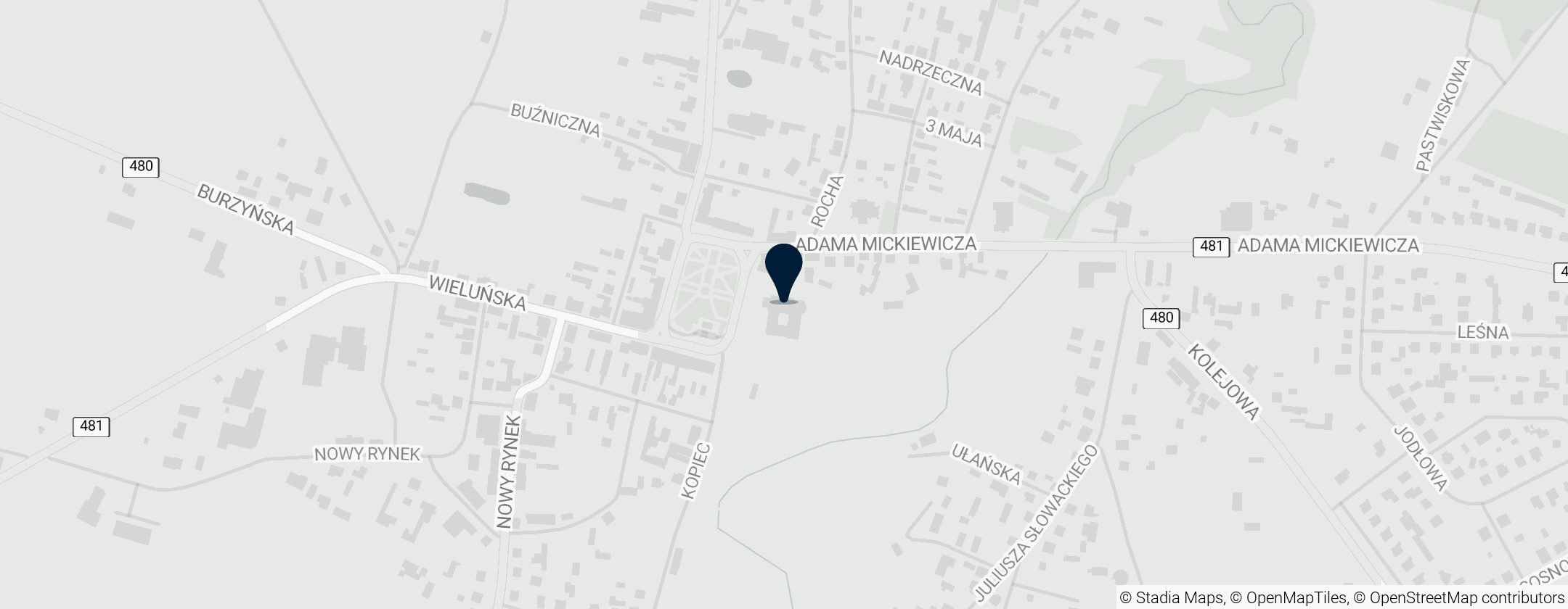 Map of Kościół Podwyższenia Krzyża Świętego w Widawie