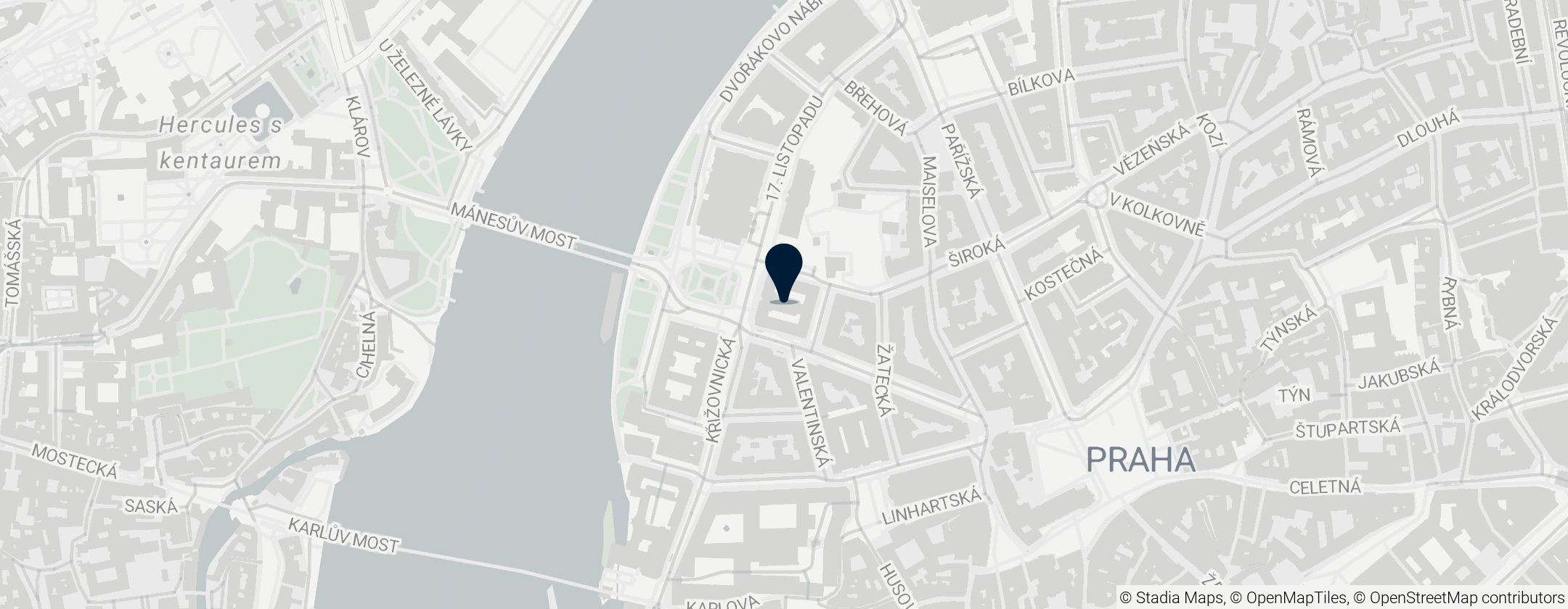 Map of Faculty of Arts, Charles University in Prague