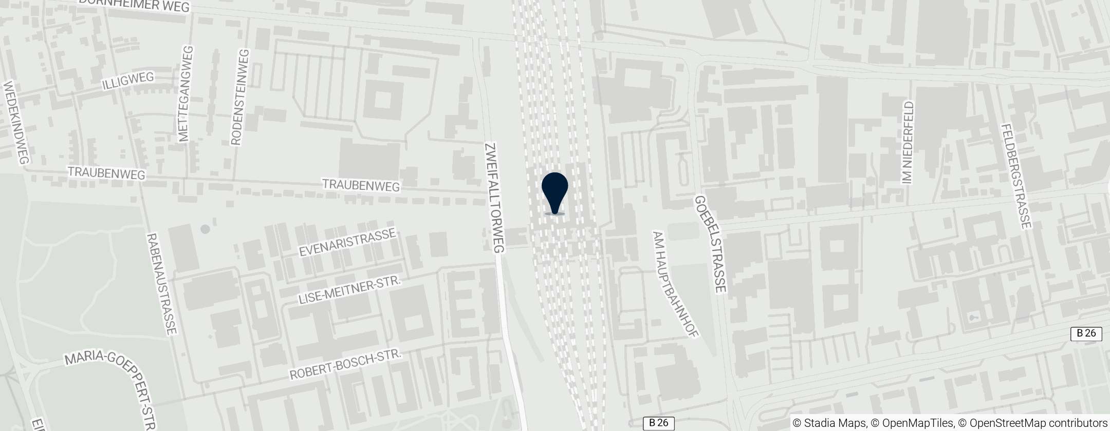 Map of Darmstadt Hauptbahnhof