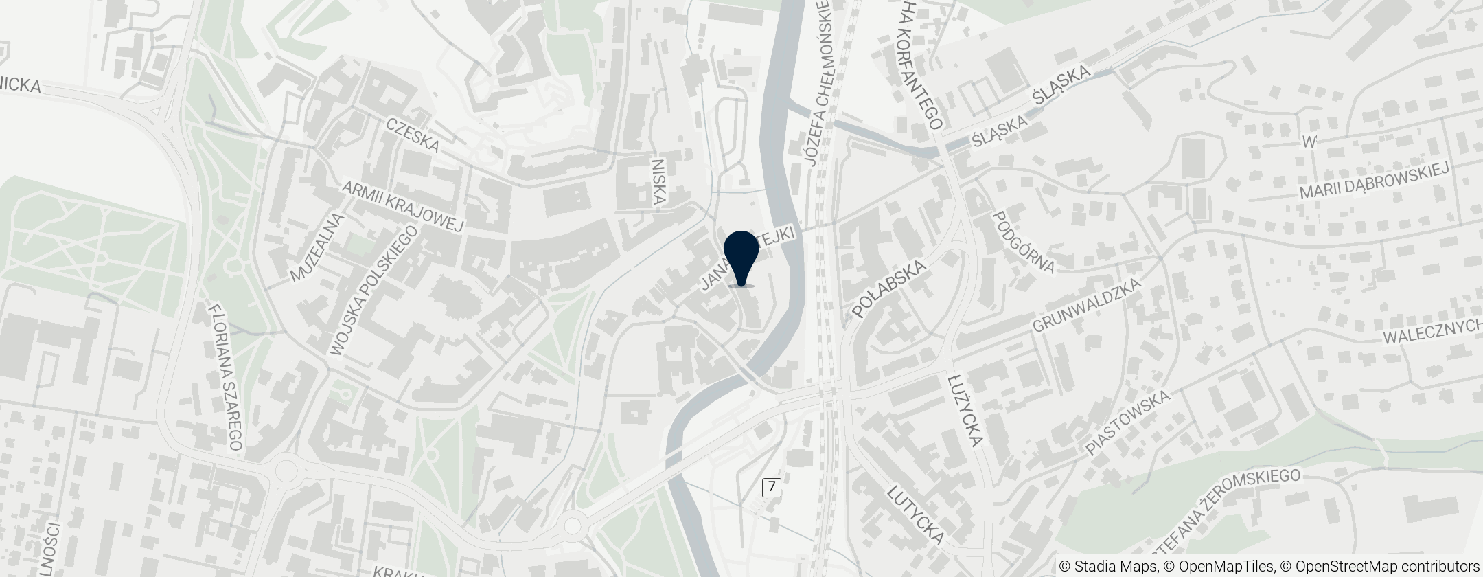 Map of Kamienica przy ul. Braci Gierymskich 14 w Kłodzku