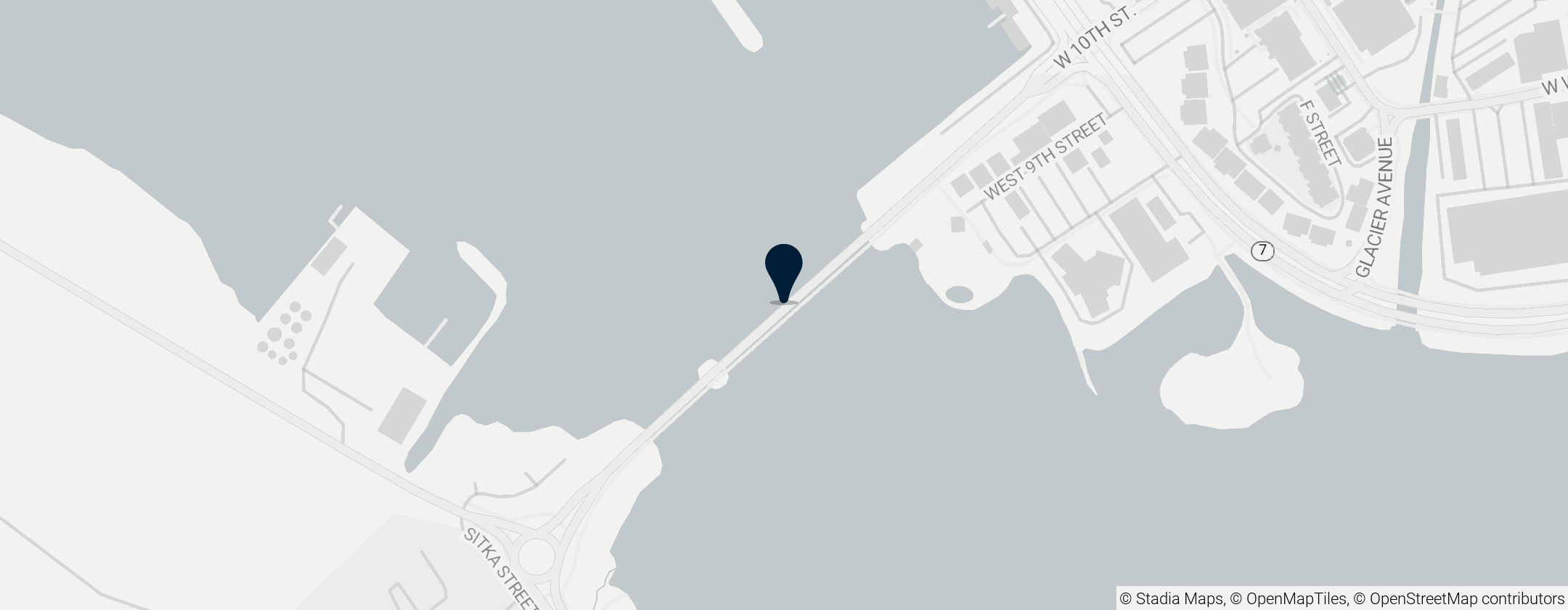 Map of Juneau–Douglas Bridge