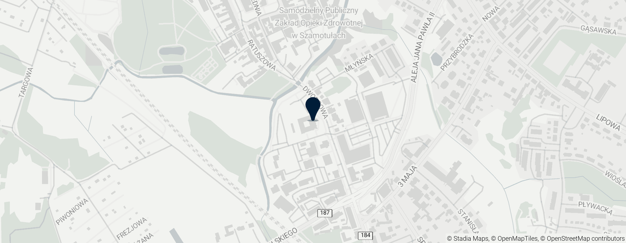 Map of Kościół Świętego Krzyża w Szamotułach