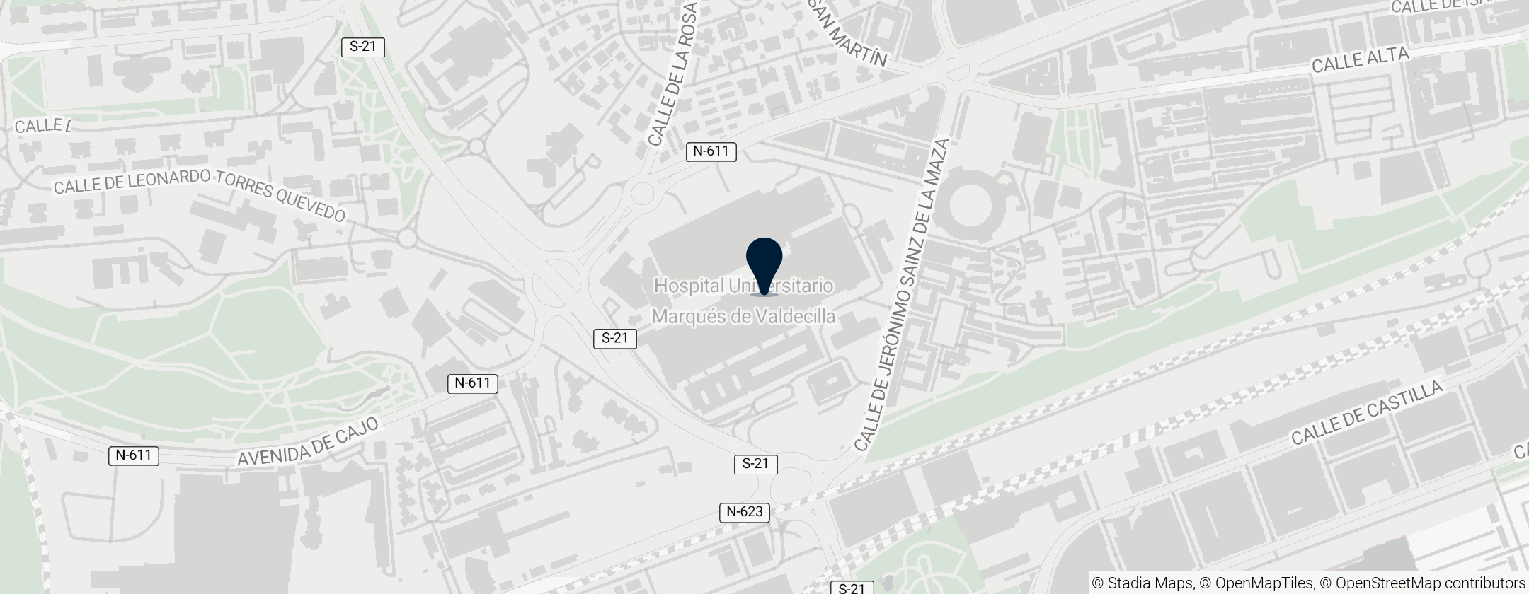Map of University Hospital Marqués de Valdecilla