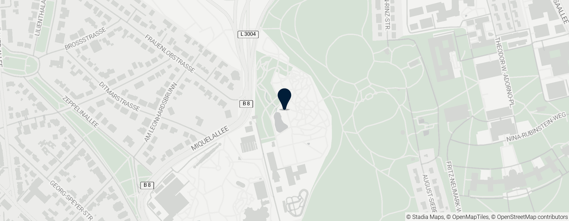 Map of Botanical Garden of Goethe University