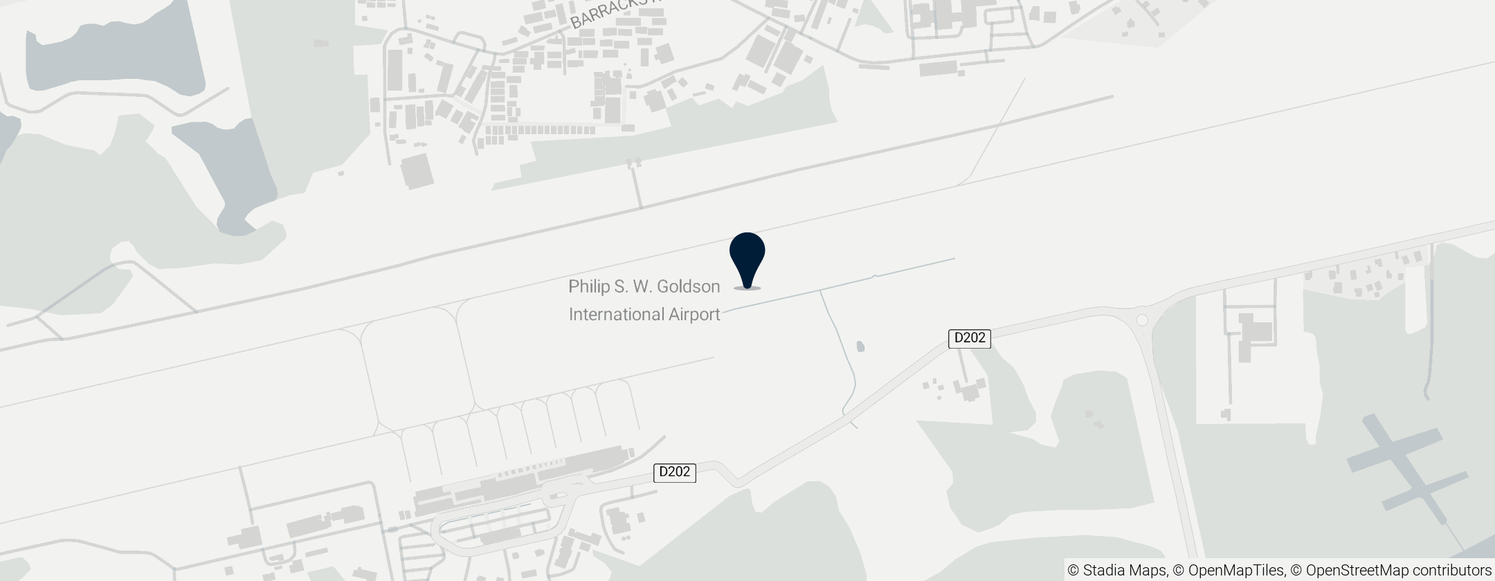 Map of Philip S. W. Goldson International Airport