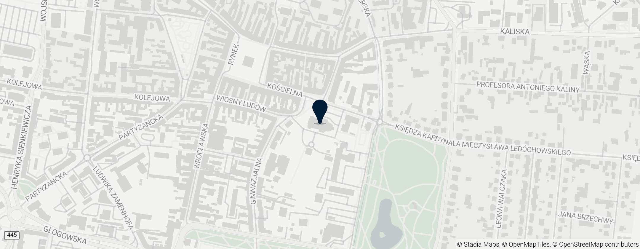 Map of Konkatedra św. Stanisława Biskupa w Ostrowie Wielkopolskim