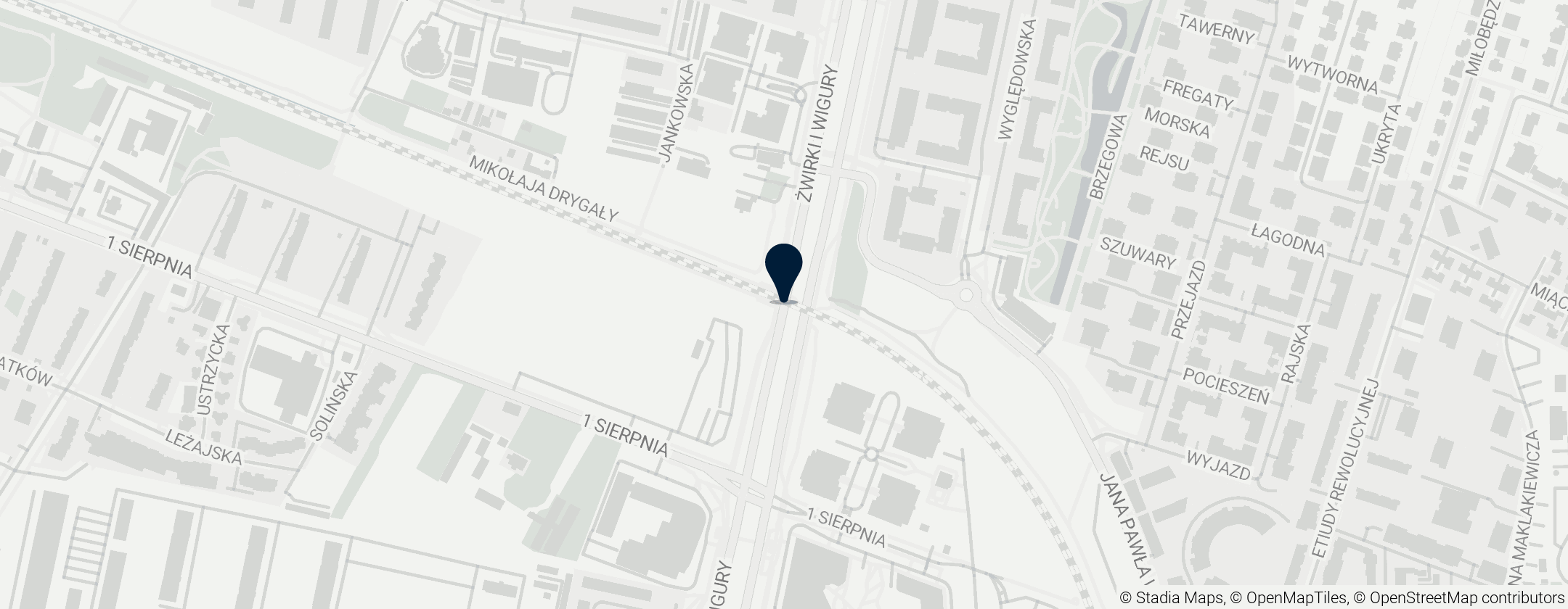 Map of Ulica Żwirki i Wigury w Warszawie