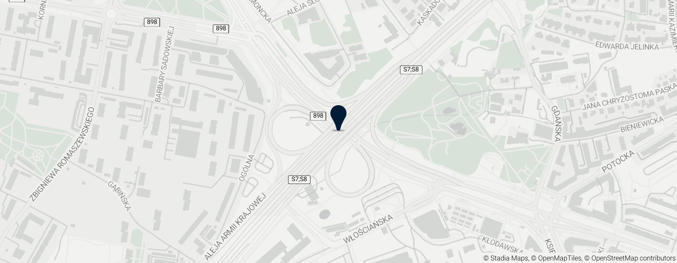 Map of Ulica Juliusza Słowackiego w Warszawie