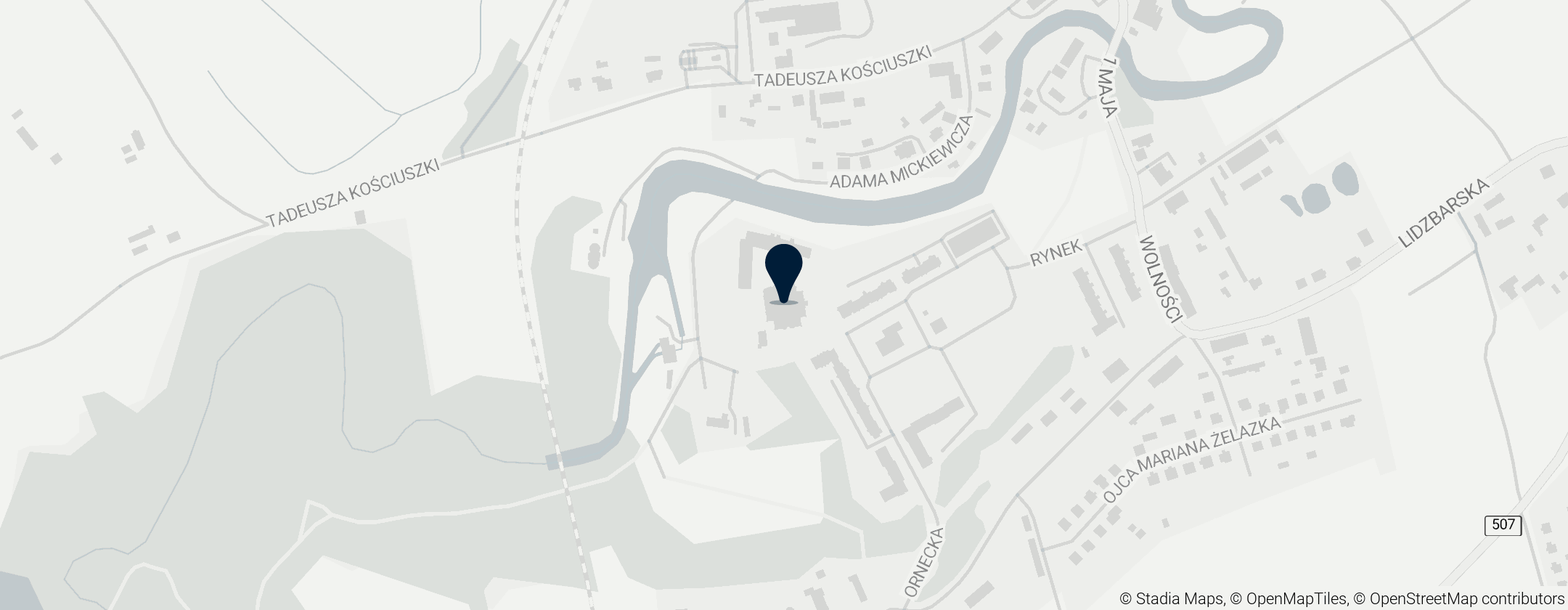 Map of Kościół Świętych Apostołów Piotra i Pawła w Pieniężnie