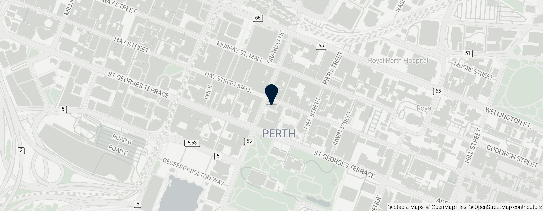 Map of Perth Town Hall