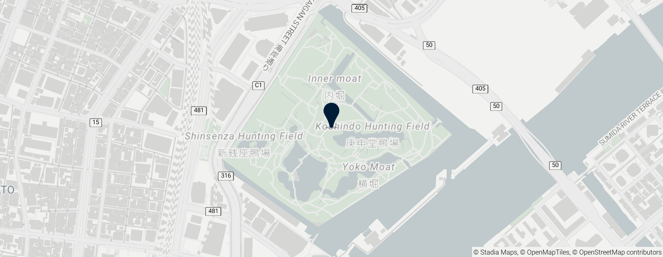 Map of Hamarikyu Gardens