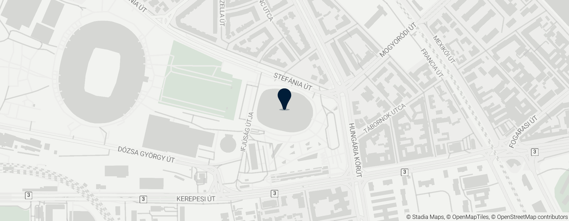 Map of László Papp Budapest Sports Arena