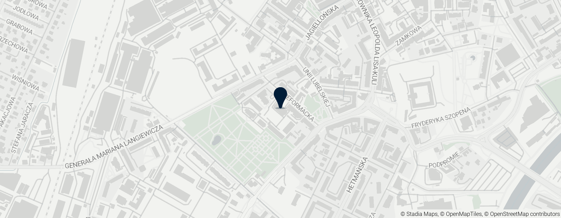 Map of Kościół garnizonowy pw. Matki Boskiej Królowej Polski w Rzeszowie