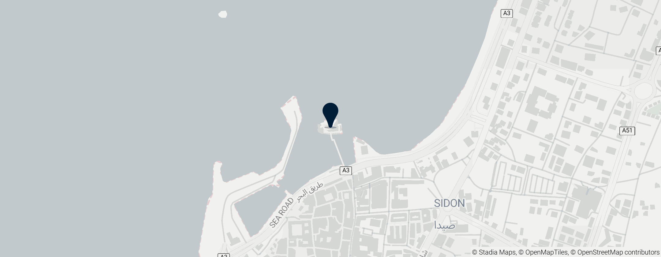 Map of Sidon Sea Castle