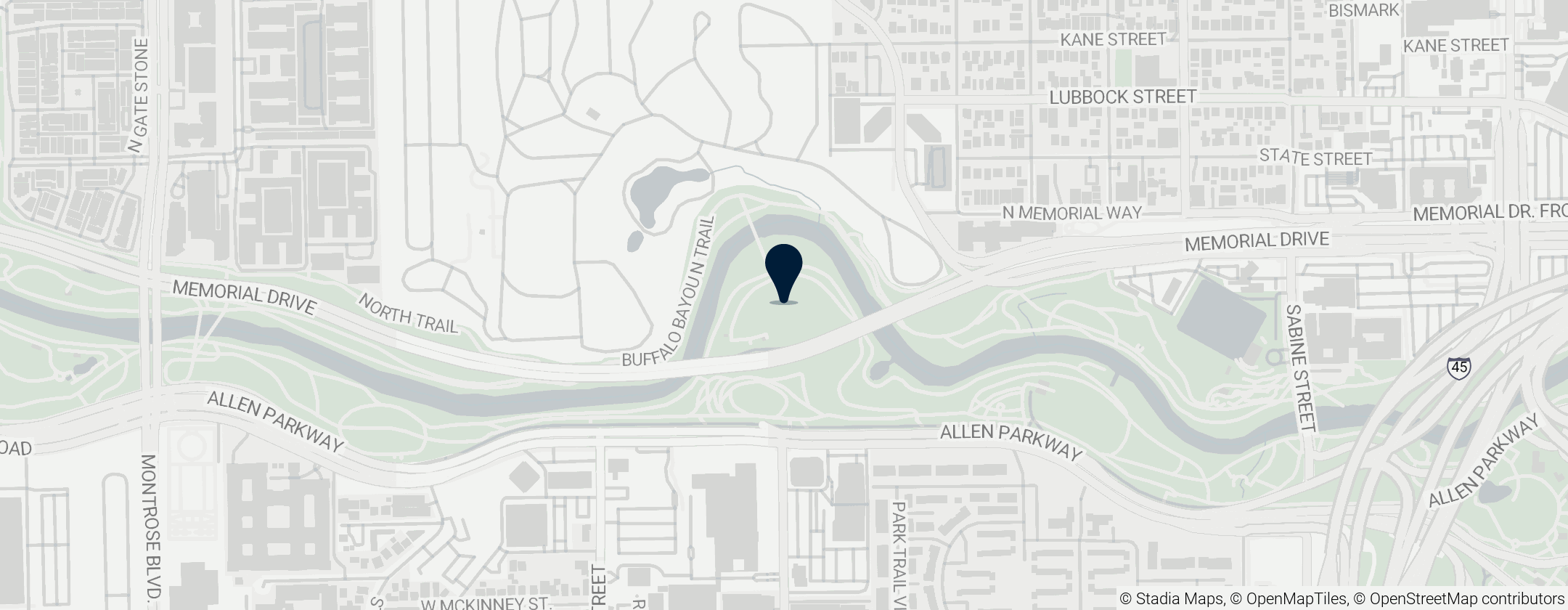 Map of Houston Police Officers' Memorial