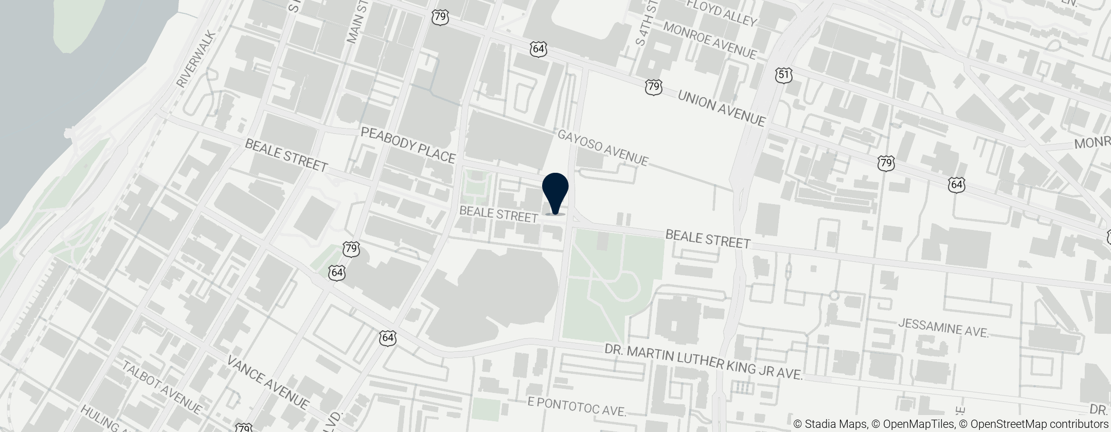 Map of W. C. Handy Home and Museum