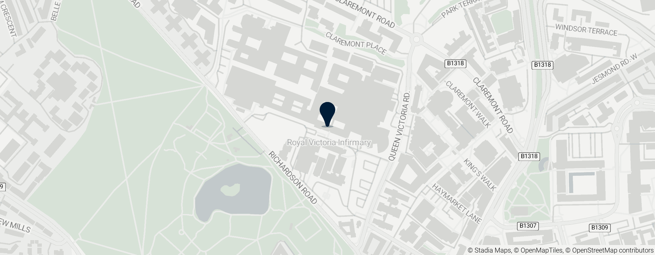 Map of Royal Victoria Infirmary
