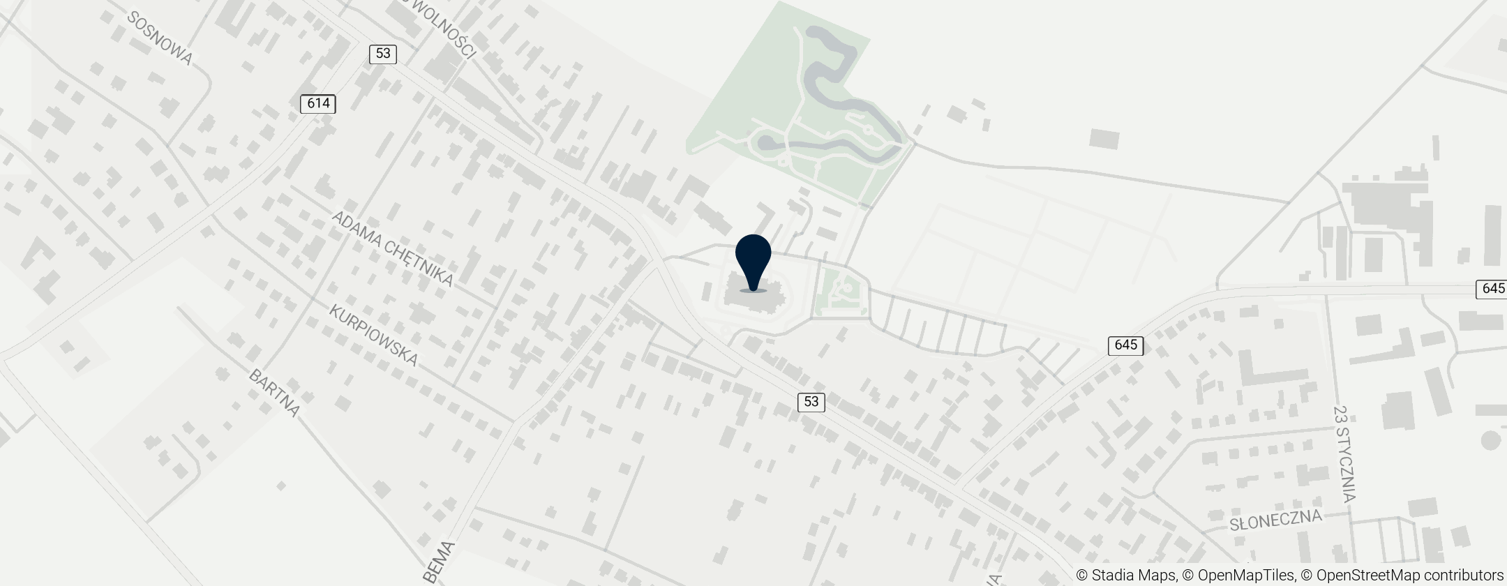 Map of Bazylika kolegiacka Trójcy Przenajświętszej w Myszyńcu