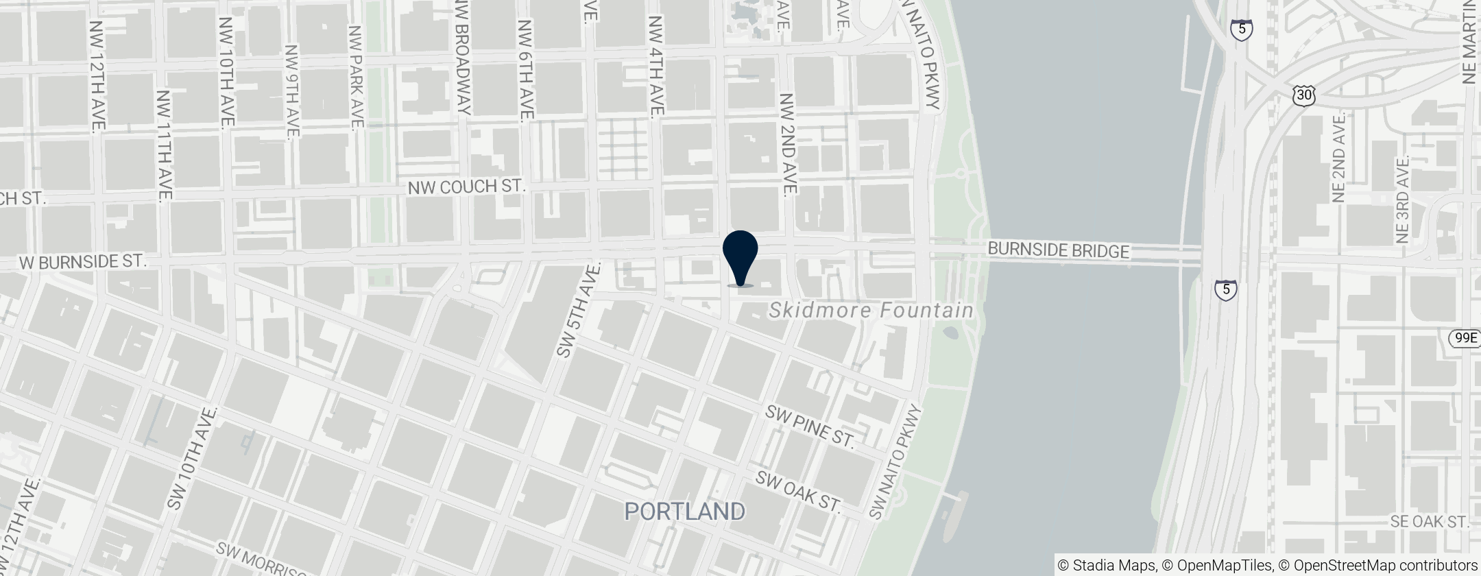 Map of Voodoo Doughnut