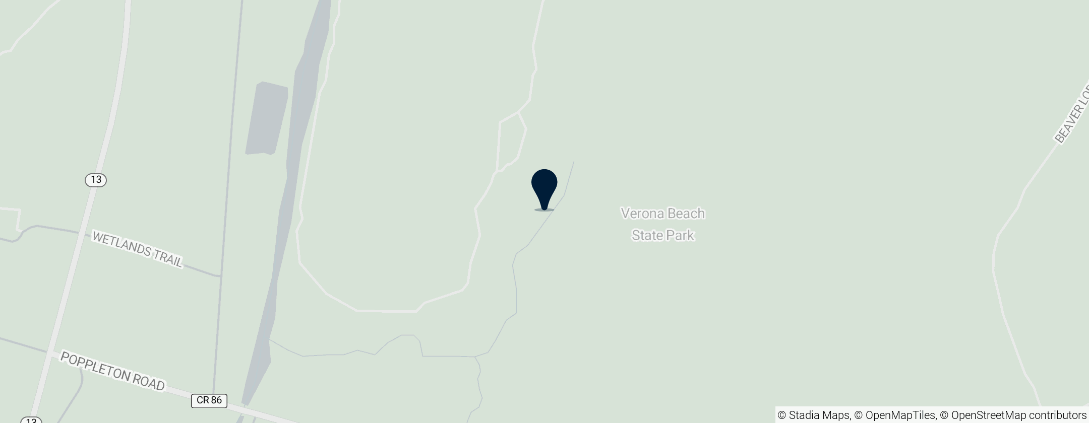 Map of Verona Beach State Park