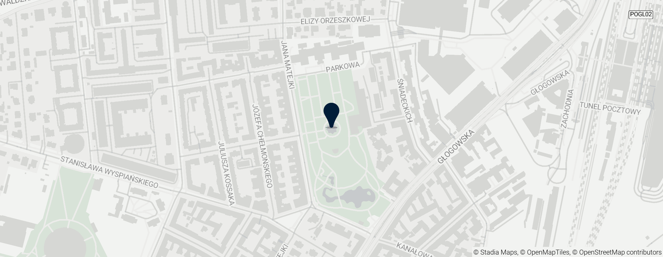 Map of Fontanna w Parku Wilsona w Poznaniu