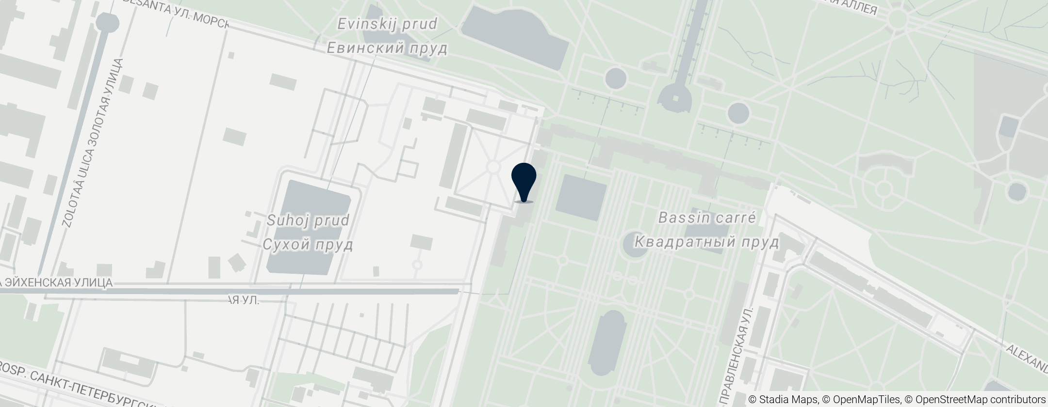 Map of Peterhof State Museum Preserve