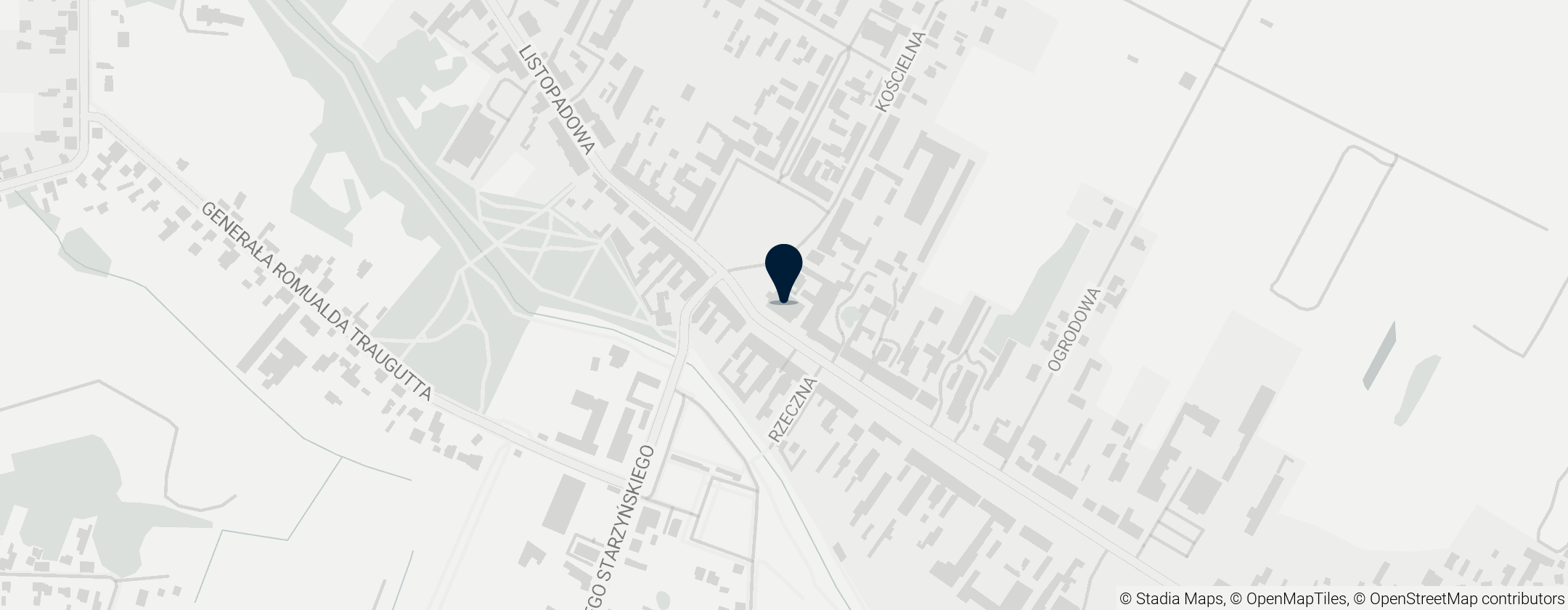 Map of Kościół św. Józefa Oblubieńca Najświętszej Maryi Panny i Podwyższenia Krzyża Świętego w Ozorkowie