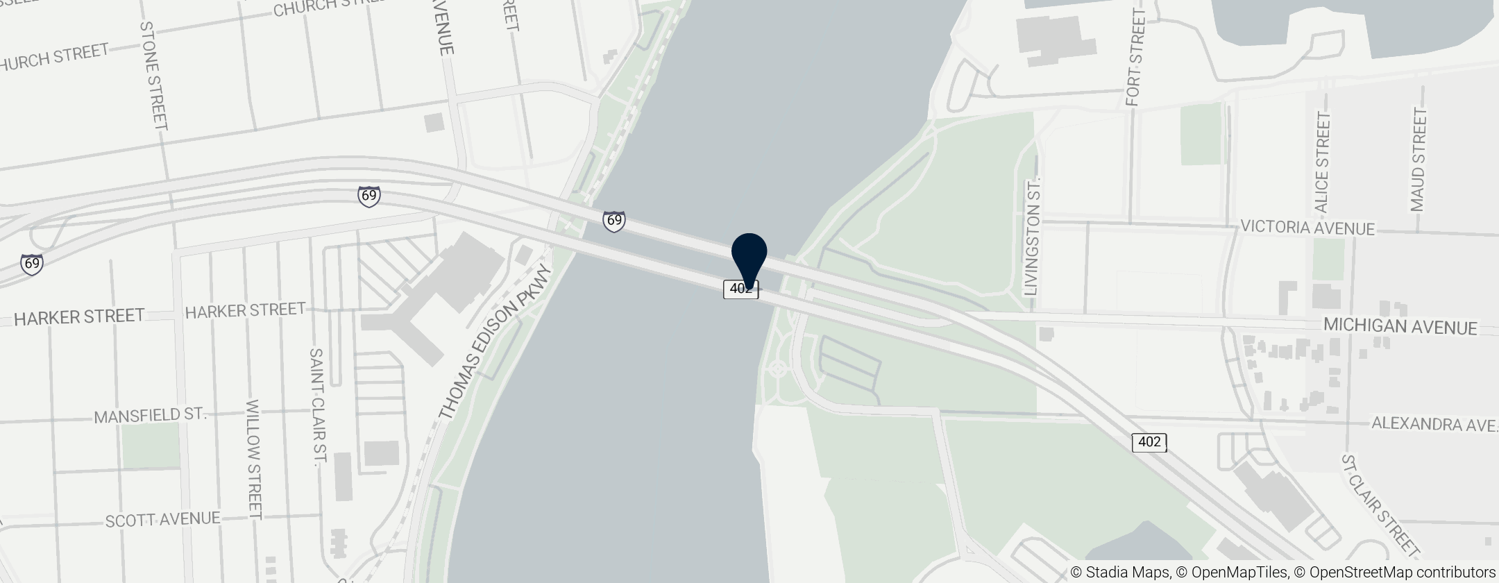 Map of Blue Water Bridge