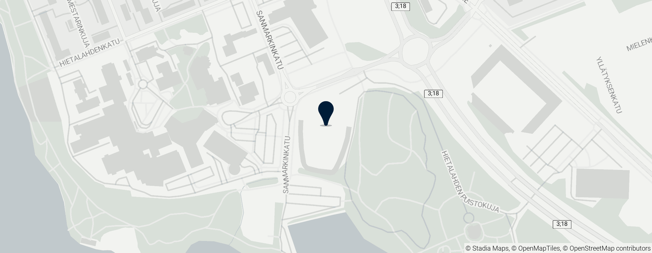 Map of Hietalahti Pesäpallo Stadium