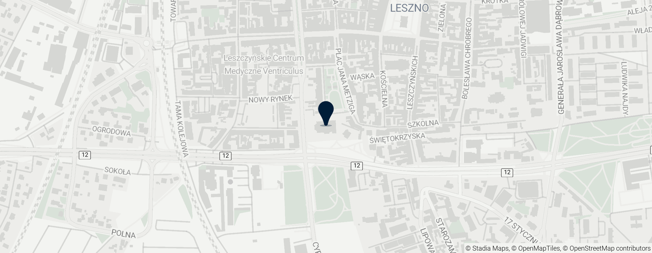 Map of Kościół Świętego Krzyża w Lesznie