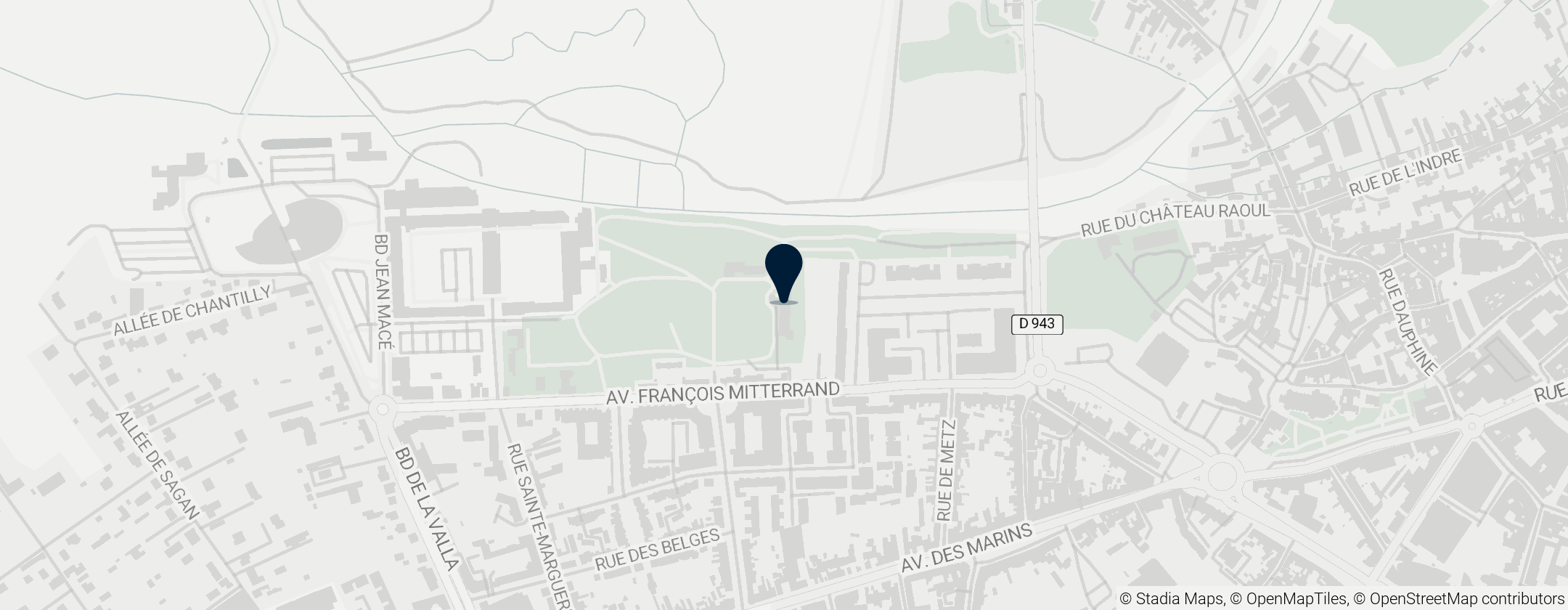 Map of Château du Parc et manufacture de drap du château du Parc