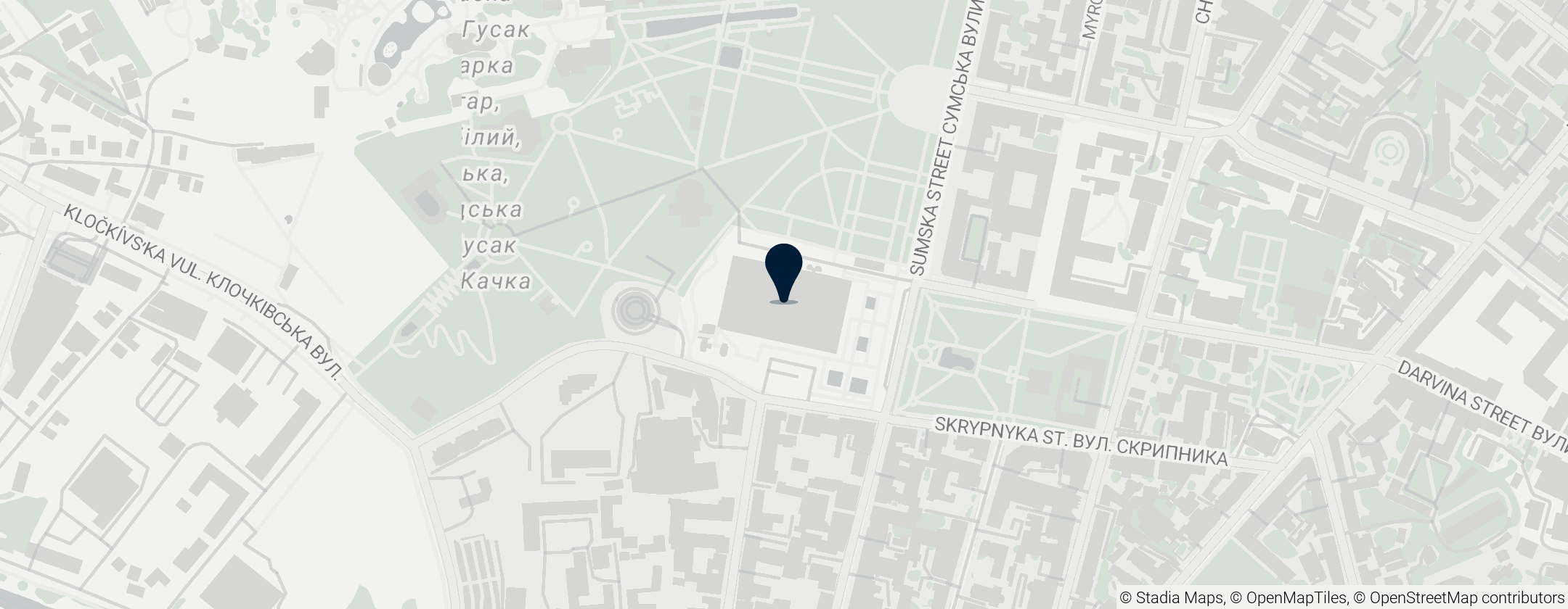 Map of Харьковский национальный академический театр оперы и балета имени Н. Лысенко (ХНАТОБ)