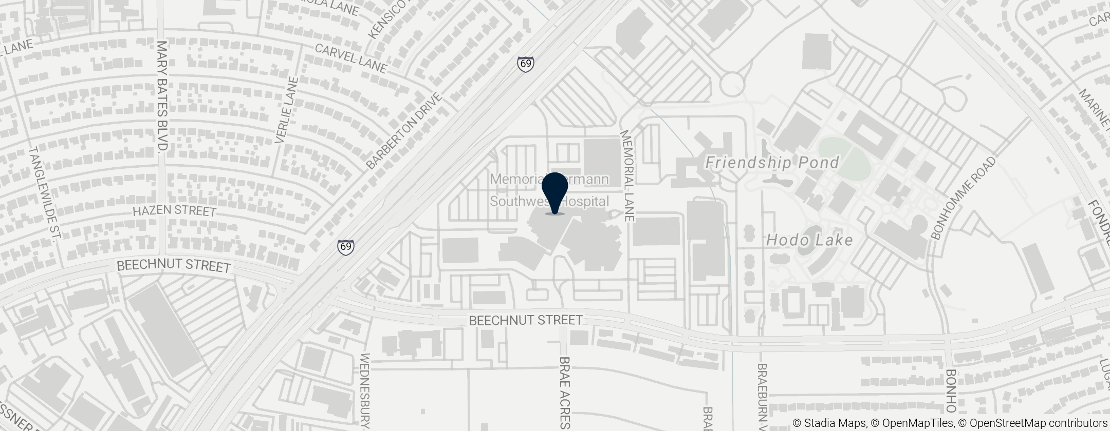 Map of Memorial Hermann Southwest Hospital