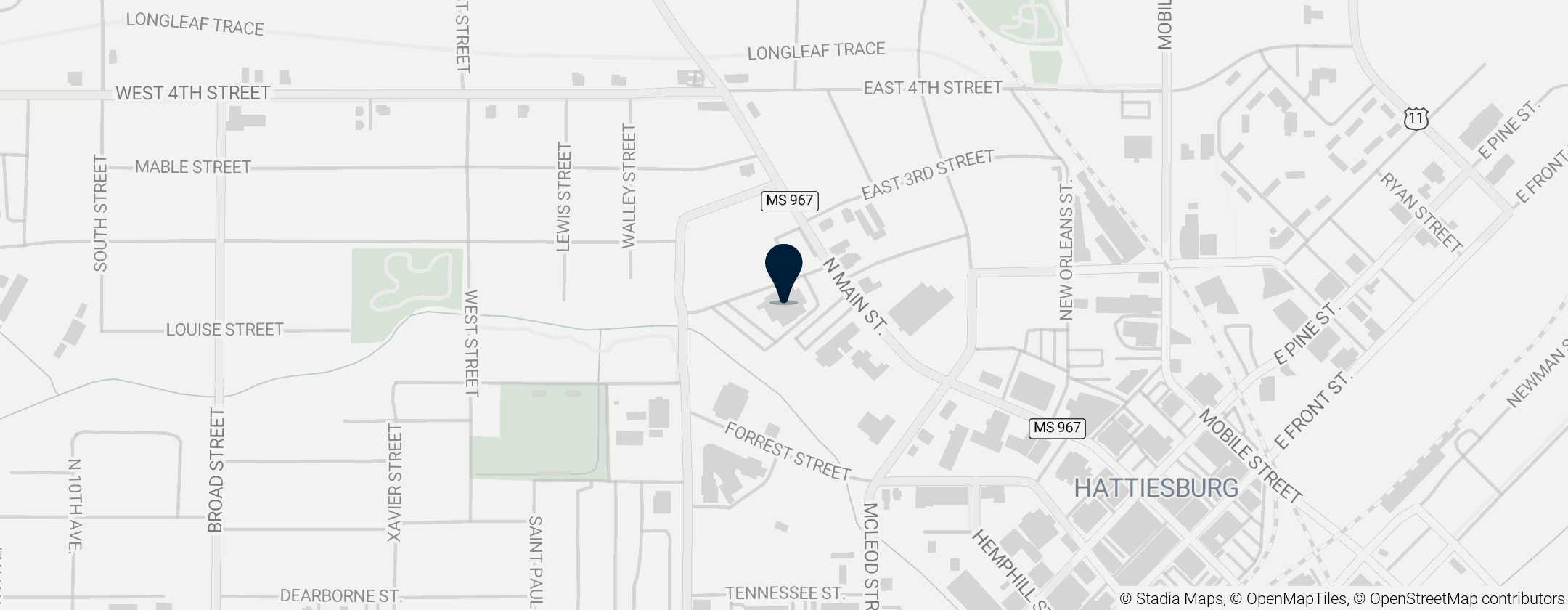 Map of Old Hattiesburg High School