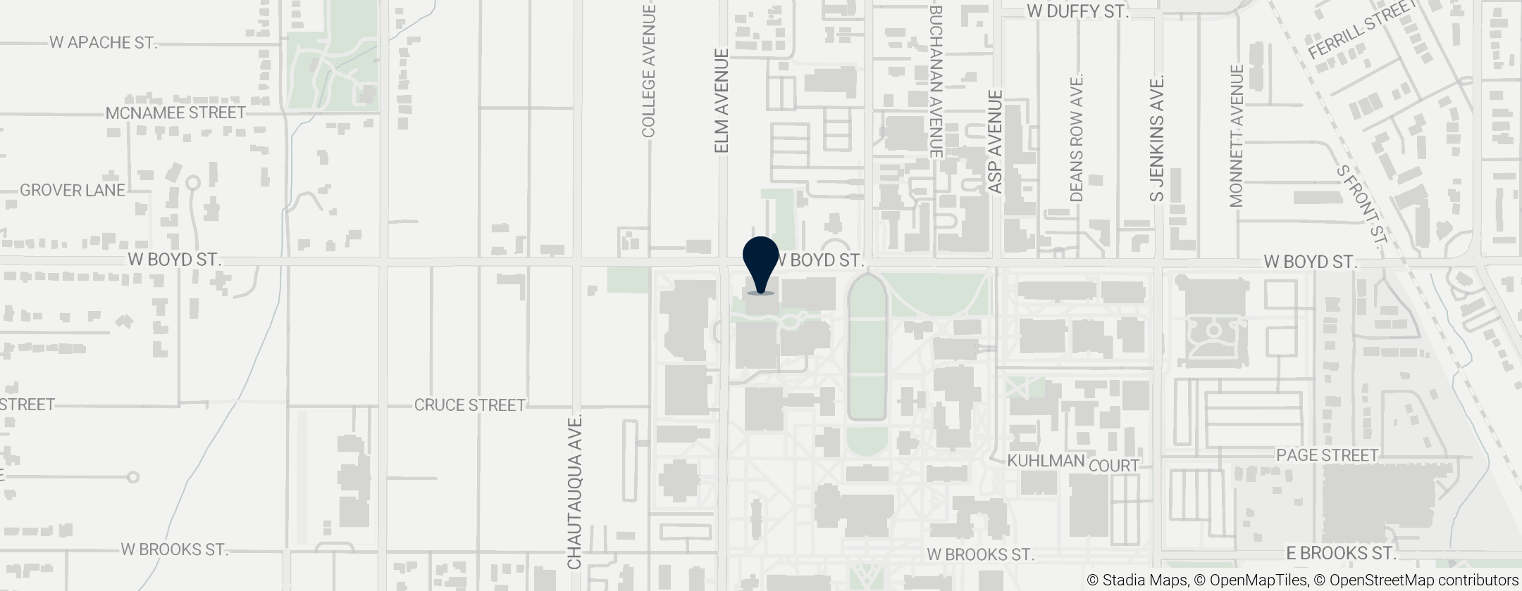 Map of Fred Jones Jr Museum of Art