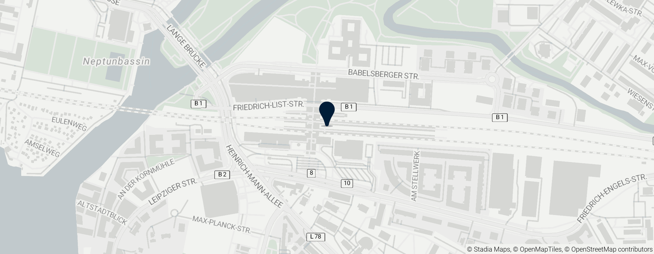 Map of Potsdam Hauptbahnhof