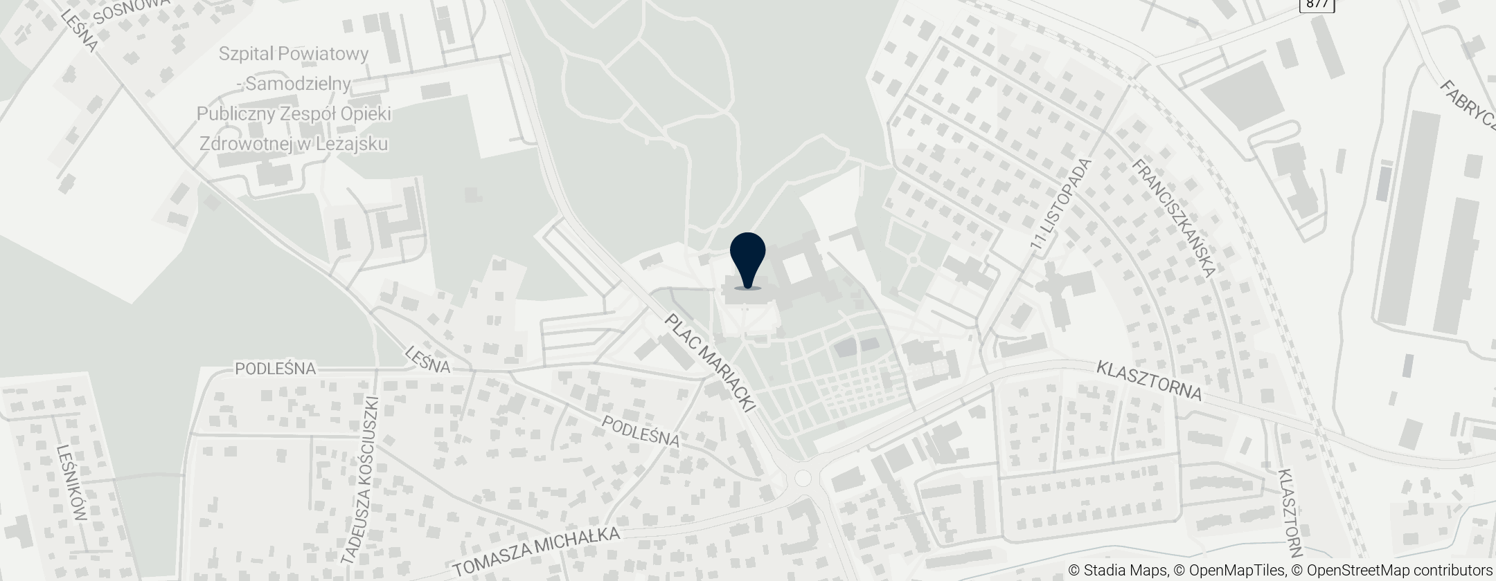 Map of Zespół kościoła i klasztoru Bernardynów w Leżajsku