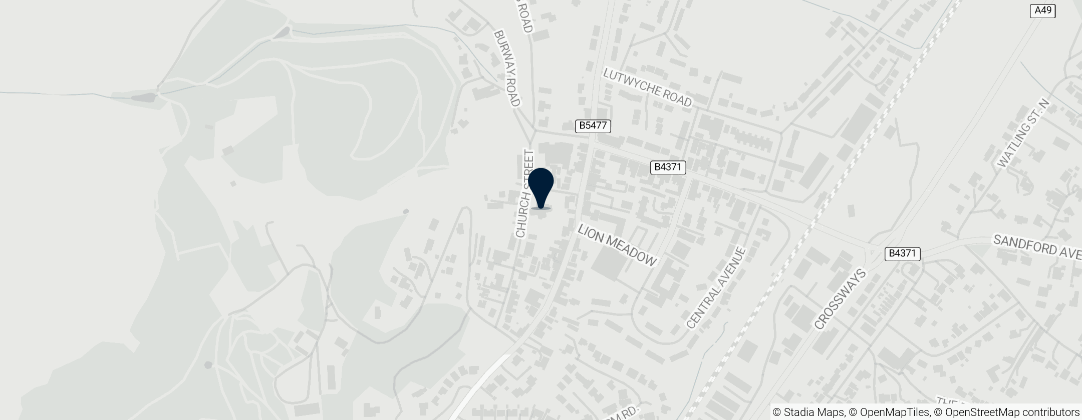 Map of St Laurence, Church Stretton