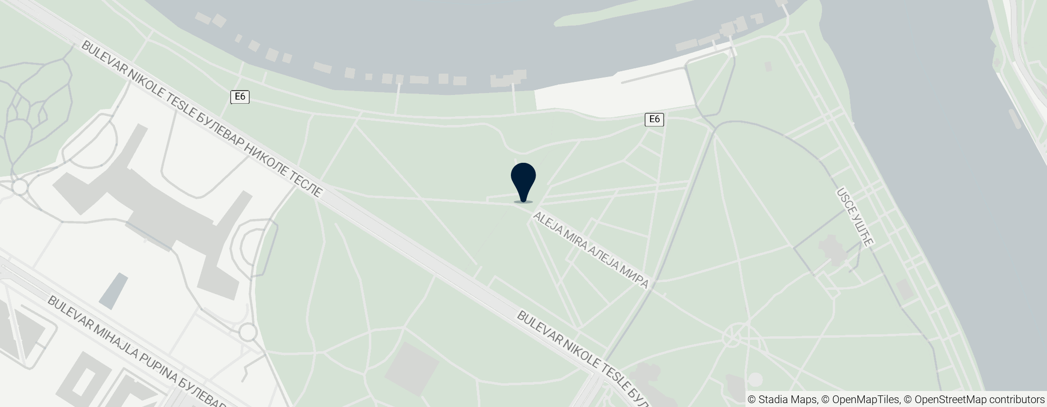 Map of Eternal Flame (Monument to the victims of 1999 NATO bombing)