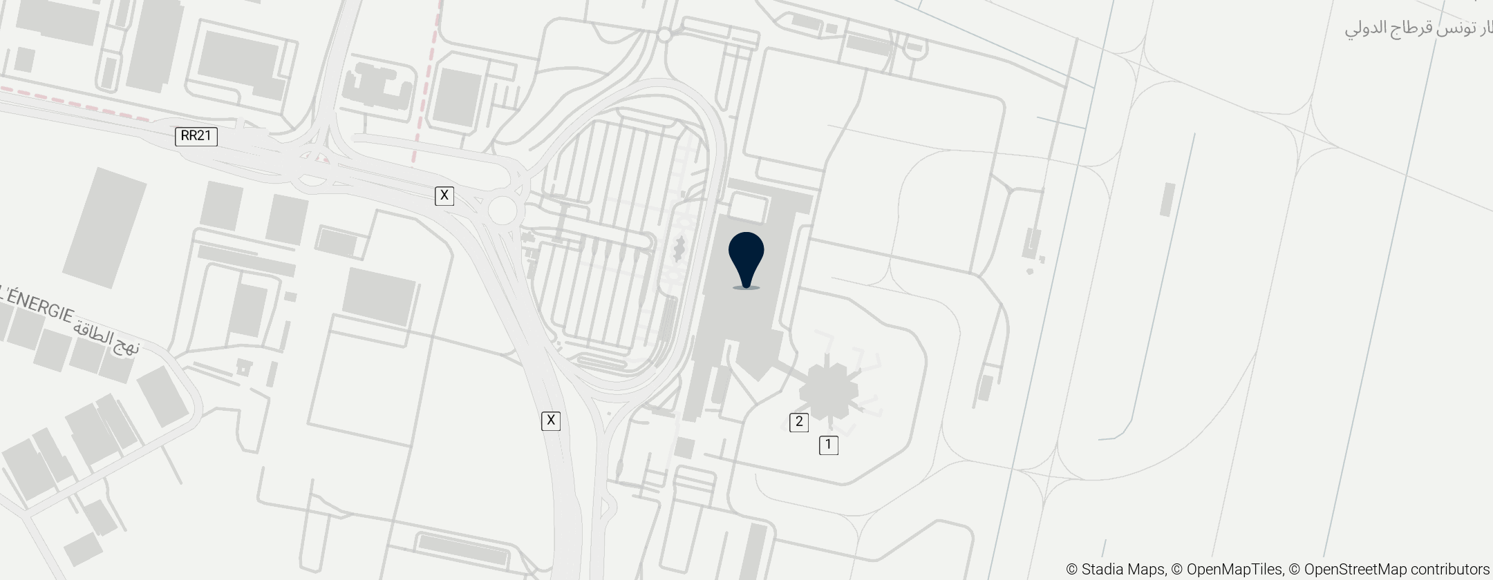 Map of International Airport of Tunis Carthage