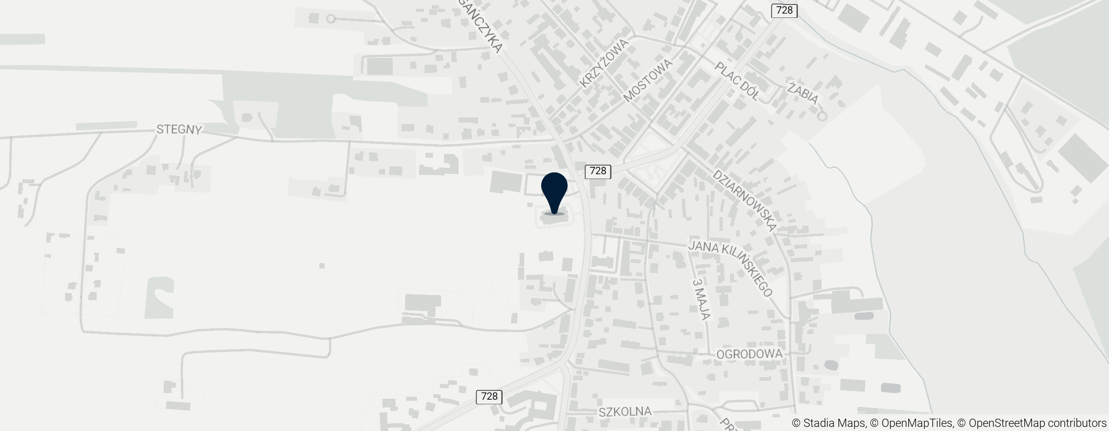 Map of Kościół św. Floriana Męczennika w Mogielnicy