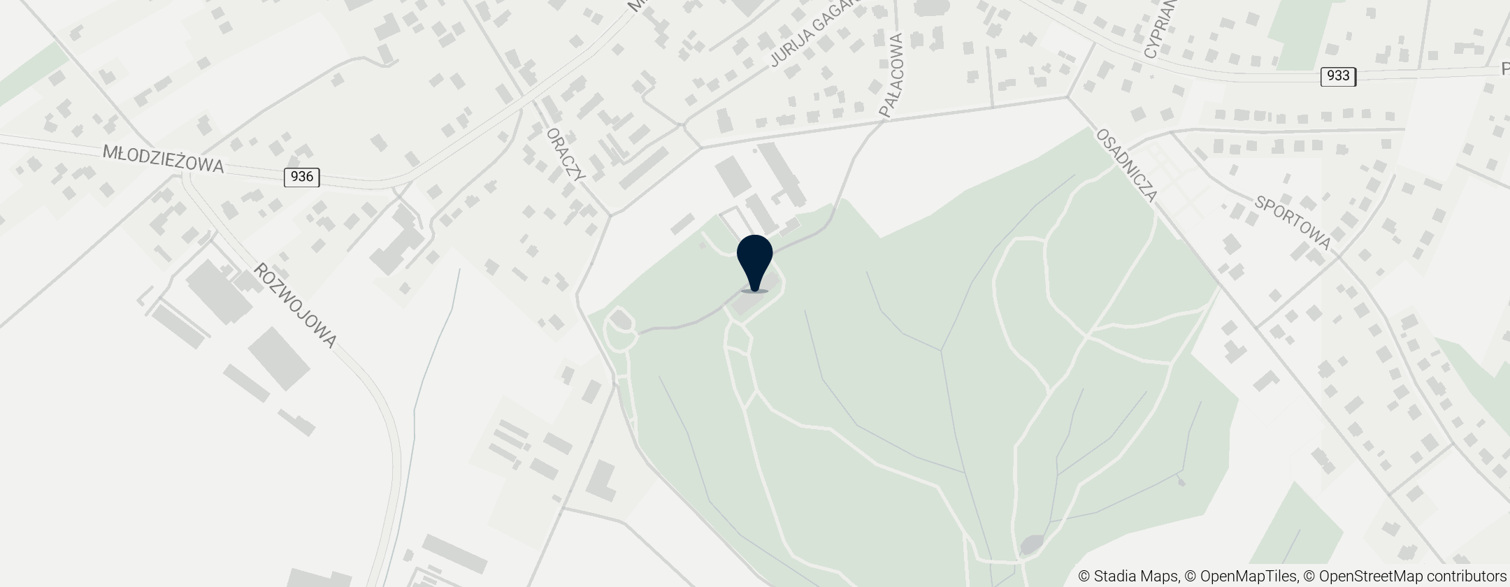 Map of Zespół pałacowo-parkowy w Wodzisławiu Śląskim-Kokoszycach