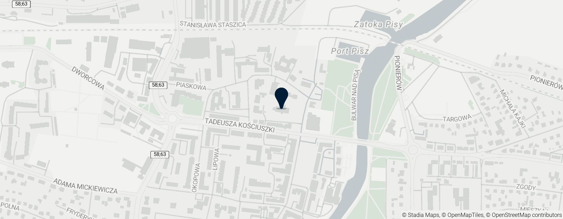 Map of Kościół św. Jana Chrzciciela w Piszu