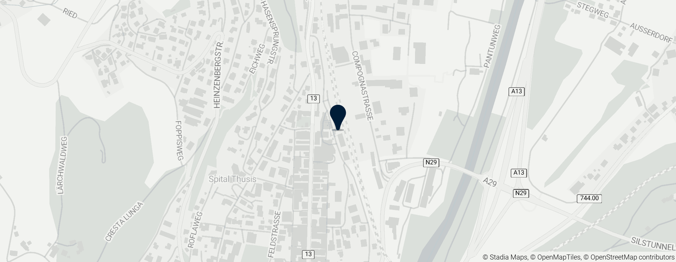 Map of Thusis railway station