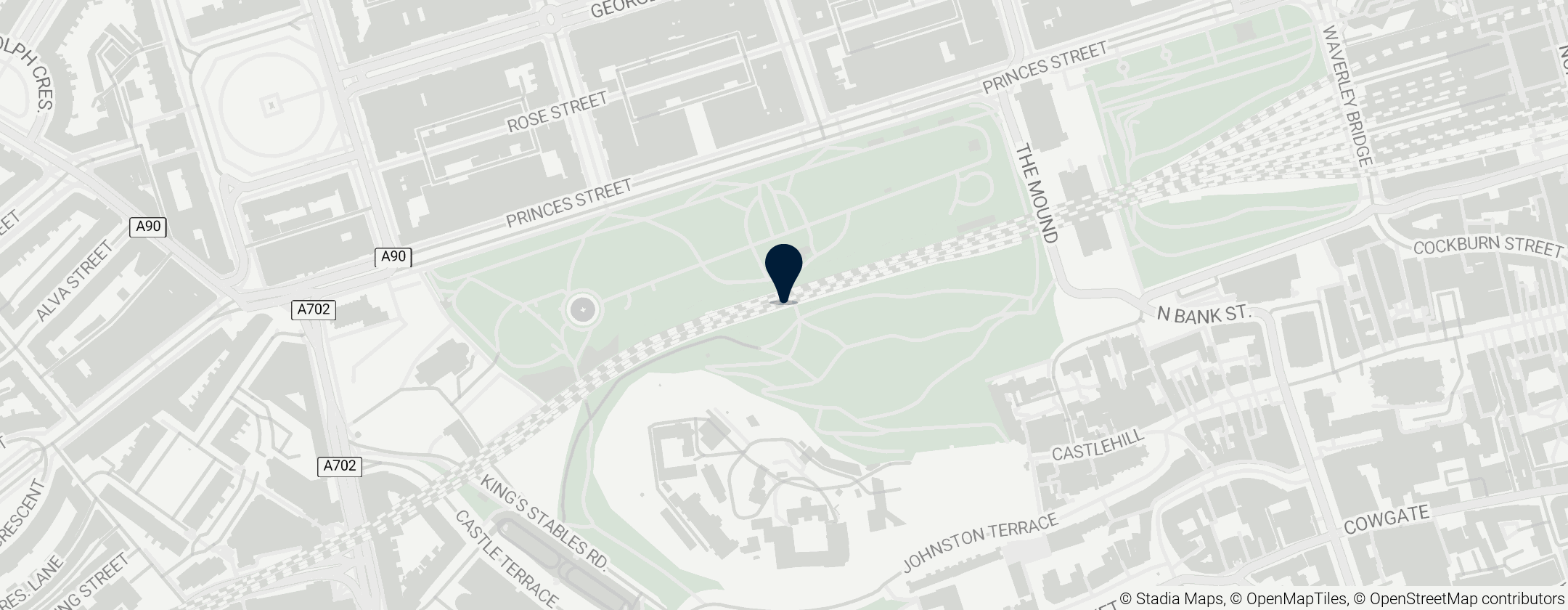 Map of Princes Street Gardens