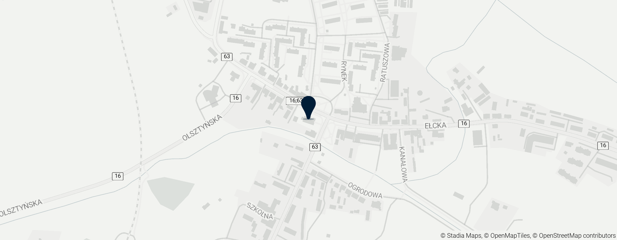 Map of Kościół Matki Bożej Szkaplerznej w Orzyszu